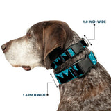 Plastic Clip Collar - BUCKLE-DOWN Shapes Dot Turquoise/White/Black - Buckle-Down - Flyclothing LLC