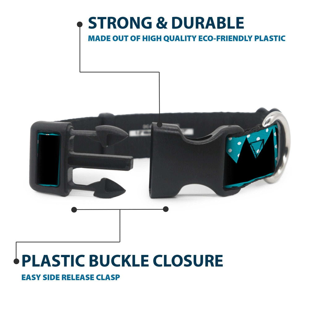 Plastic Clip Collar - BUCKLE-DOWN Shapes Dot Turquoise/White/Black - Buckle-Down - Flyclothing LLC