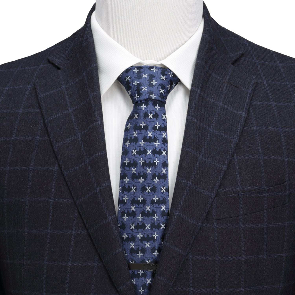 DC Batman Cross Blue Silk Men's Tie - Cufflinks.com - Flyclothing LLC