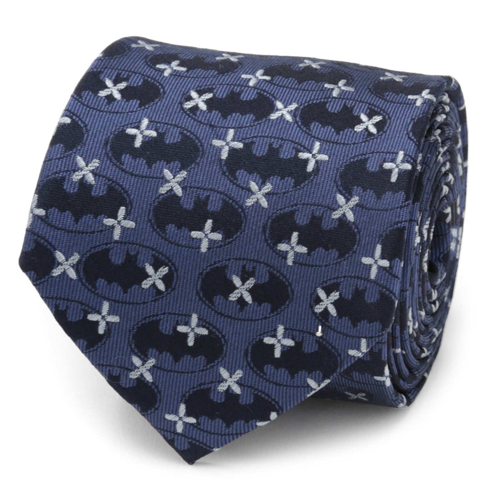 DC Batman Cross Blue Silk Men's Tie - Cufflinks.com - Flyclothing LLC