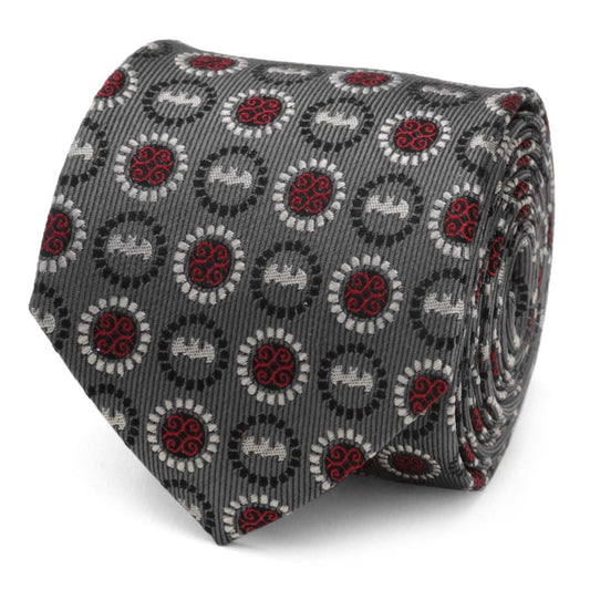 DC Batman Medallion Symbol Charcoal Silk Men's Tie - Cufflinks.com - Flyclothing LLC