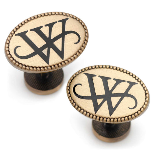 DC Batman Wayne Monogram Gold Cufflinks - Cufflinks.com - Flyclothing LLC