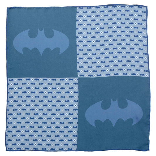 DC Batman Multi Motif Blue Pocket Square - Cufflinks.com - Flyclothing LLC