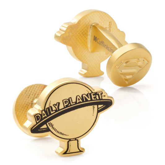DC Superman Daily Planet Gold Cufflinks - Cufflinks.com - Flyclothing LLC