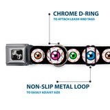 Dog Bone Seatbelt Buckle Collar - Eyeballs Black/Multi Color - Buckle-Down - Flyclothing LLC