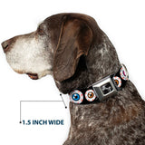 Dog Bone Seatbelt Buckle Collar - Eyeballs Black/Multi Color - Buckle-Down - Flyclothing LLC