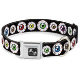 Dog Bone Seatbelt Buckle Collar - Eyeballs Black/Multi Color - Buckle-Down - Flyclothing LLC