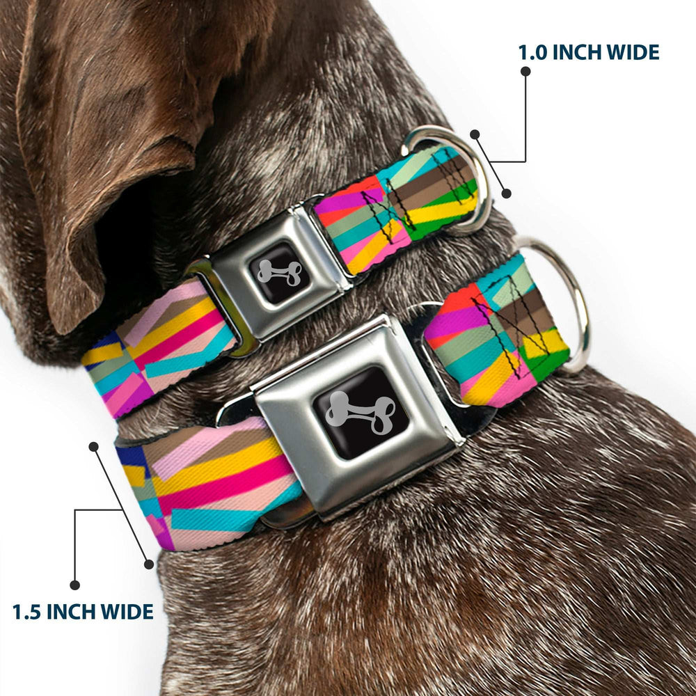 Dog Bone Seatbelt Buckle Collar - Geometric10 Multi Color - Buckle-Down - Flyclothing LLC