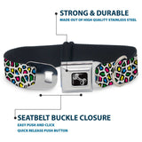 Dog Bone Seatbelt Buckle Collar - Leopard White/Multi Color - Buckle-Down - Flyclothing LLC
