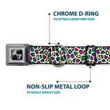 Dog Bone Seatbelt Buckle Collar - Leopard White/Multi Color - Buckle-Down - Flyclothing LLC