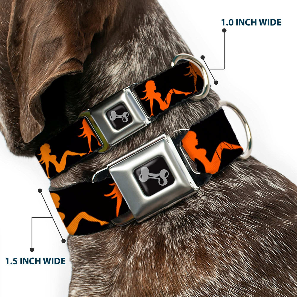 Dog Bone Seatbelt Buckle Collar - Mud Flap Girl Repeat Black/Orange Fade - Buckle-Down - Flyclothing LLC