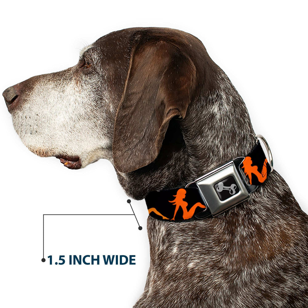 Dog Bone Seatbelt Buckle Collar - Mud Flap Girl Repeat Black/Orange Fade - Buckle-Down - Flyclothing LLC