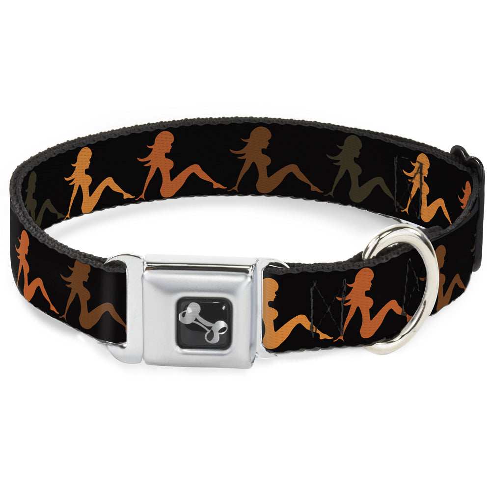 Dog Bone Seatbelt Buckle Collar - Mud Flap Girl Repeat Black/Orange Fade - Buckle-Down - Flyclothing LLC