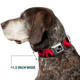 Dog Bone Seatbelt Buckle Collar - Peace Dots Black/Fuchsia - Buckle-Down - Flyclothing LLC