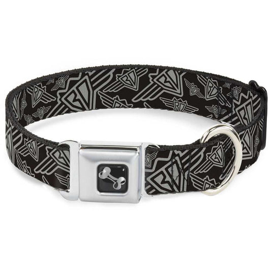 Dog Bone Seatbelt Buckle Collar - BD Logo Scattered Black/Gray - Buckle-Down - Flyclothing LLC