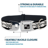 Dog Bone Seatbelt Buckle Collar - BD Monogram2 White/Black - Buckle-Down - Flyclothing LLC
