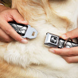 Dog Bone Seatbelt Buckle Collar - BD Monogram2 White/Black - Buckle-Down - Flyclothing LLC