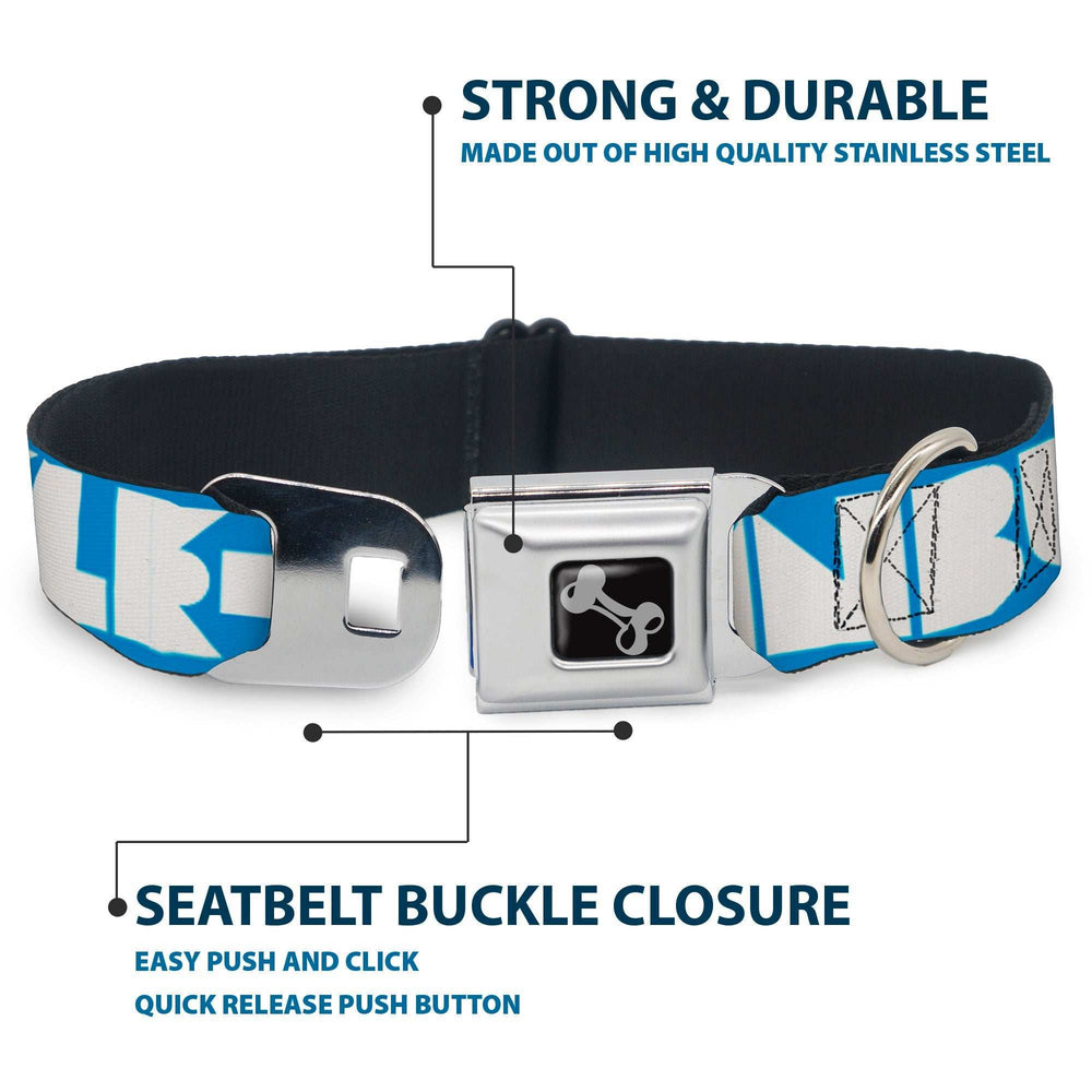 Dog Bone Seatbelt Buckle Collar - BUCKLE-DOWN Shapes Turquoise/White - Buckle-Down - Flyclothing LLC