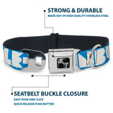 Dog Bone Seatbelt Buckle Collar - BUCKLE-DOWN Shapes Turquoise/White - Buckle-Down - Flyclothing LLC