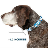 Dog Bone Seatbelt Buckle Collar - BUCKLE-DOWN Shapes Turquoise/White - Buckle-Down - Flyclothing LLC