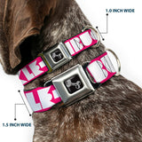 Dog Bone Seatbelt Buckle Collar - BUCKLE-DOWN Shapes Hot Pink/White - Buckle-Down - Flyclothing LLC