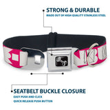 Dog Bone Seatbelt Buckle Collar - BUCKLE-DOWN Shapes Hot Pink/White - Buckle-Down - Flyclothing LLC