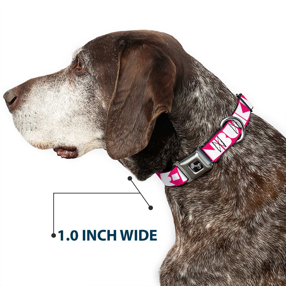 Dog Bone Seatbelt Buckle Collar - BUCKLE-DOWN Shapes Hot Pink/White - Buckle-Down - Flyclothing LLC