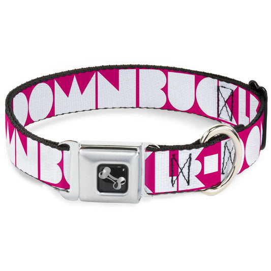 Dog Bone Seatbelt Buckle Collar - BUCKLE-DOWN Shapes Hot Pink/White - Buckle-Down - Flyclothing LLC