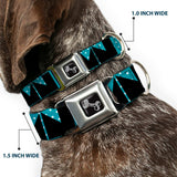 Dog Bone Seatbelt Buckle Collar - BUCKLE-DOWN Shapes Dot Turquoise/White/Black - Buckle-Down - Flyclothing LLC