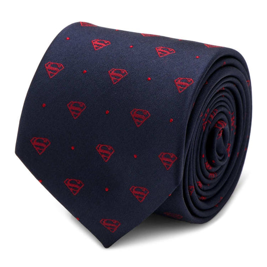 DC Superman Shield Navy and Red Dot Tie - Cufflinks.com - Flyclothing LLC