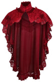 Daisy Corsets Dark Red Velvet & Lace Capelet - Daisy Corsets - Flyclothing LLC