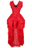 Daisy Corsets Top Drawer Steel Boned Red Lace Victorian Bustle Corset Dress - Daisy Corsets - Flyclothing LLC