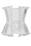 Daisy Corsets Top Drawer Steel Boned White Mesh Underwire Bustier Corset - Daisy Corsets - Flyclothing LLC