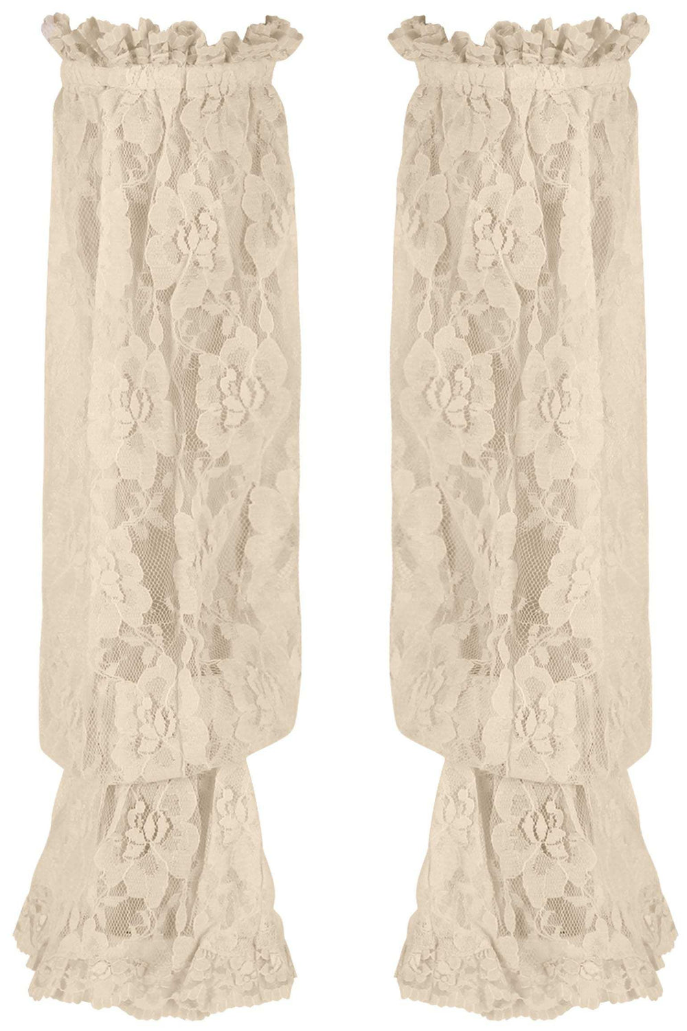 Daisy Corsets Beige Sheer Lace Smocked Sleeves - Daisy Corsets - Flyclothing LLC