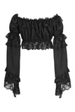 Daisy Corsets Black Smocked Flare Sleeve Peasant Top - Daisy Corsets - Flyclothing LLC