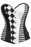 Daisy Corsets Top Drawer Black/White Print Steel Boned Corset - Daisy Corsets - Flyclothing LLC
