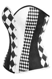Daisy Corsets Top Drawer Black/White Print Steel Boned Corset - Daisy Corsets - Flyclothing LLC