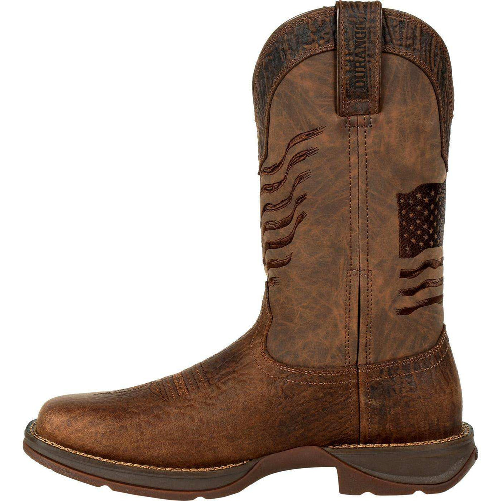 Rebel™ by Durango Brown Distressed Flag Embroidery Western Boot - Durango - Flyclothing LLC