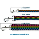 Dog Leash - Checker Black/Neon Rainbow - Buckle-Down - Flyclothing LLC