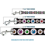 Dog Leash - Eyeballs Black/Multi Color - Buckle-Down - Flyclothing LLC