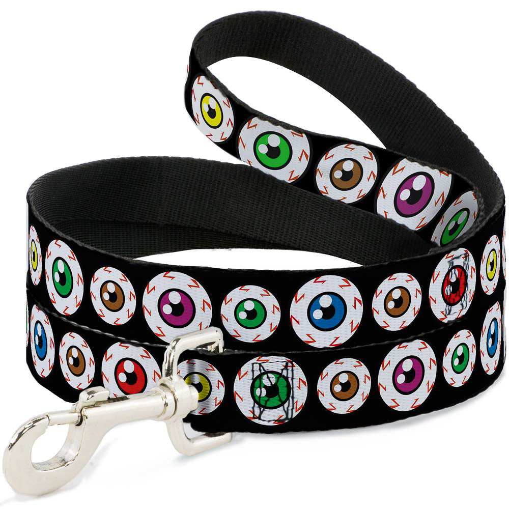 Dog Leash - Eyeballs Black/Multi Color - Buckle-Down - Flyclothing LLC