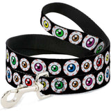 Dog Leash - Eyeballs Black/Multi Color - Buckle-Down - Flyclothing LLC