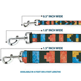 Dog Leash - Geometric8 Charcoal/Orange/Gold/Blue - Buckle-Down - Flyclothing LLC