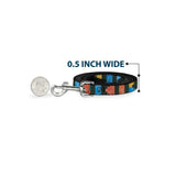 Dog Leash - Geometric8 Charcoal/Orange/Gold/Blue - Buckle-Down - Flyclothing LLC