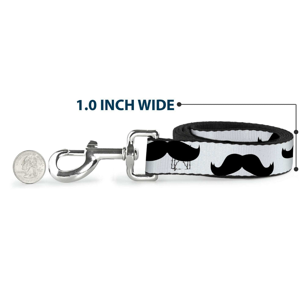 Dog Leash - Mustaches White/Black - Buckle-Down - Flyclothing LLC