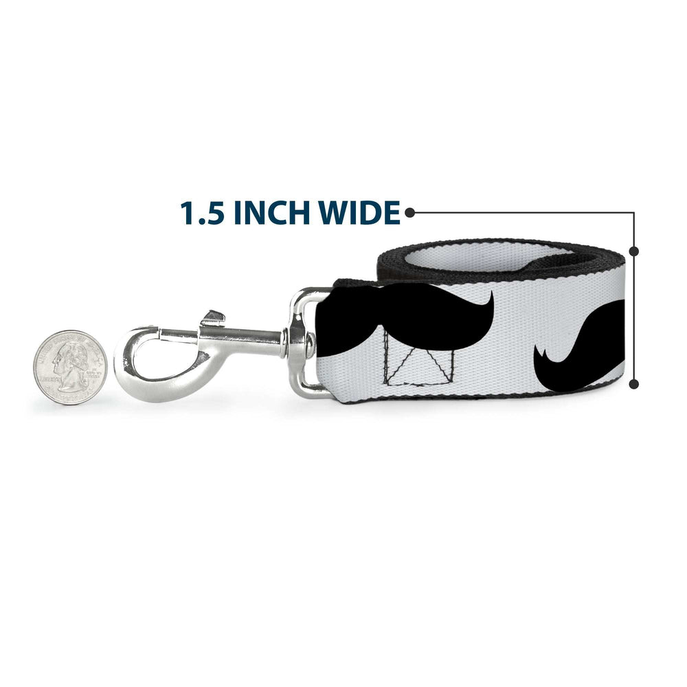 Dog Leash - Mustaches White/Black - Buckle-Down - Flyclothing LLC