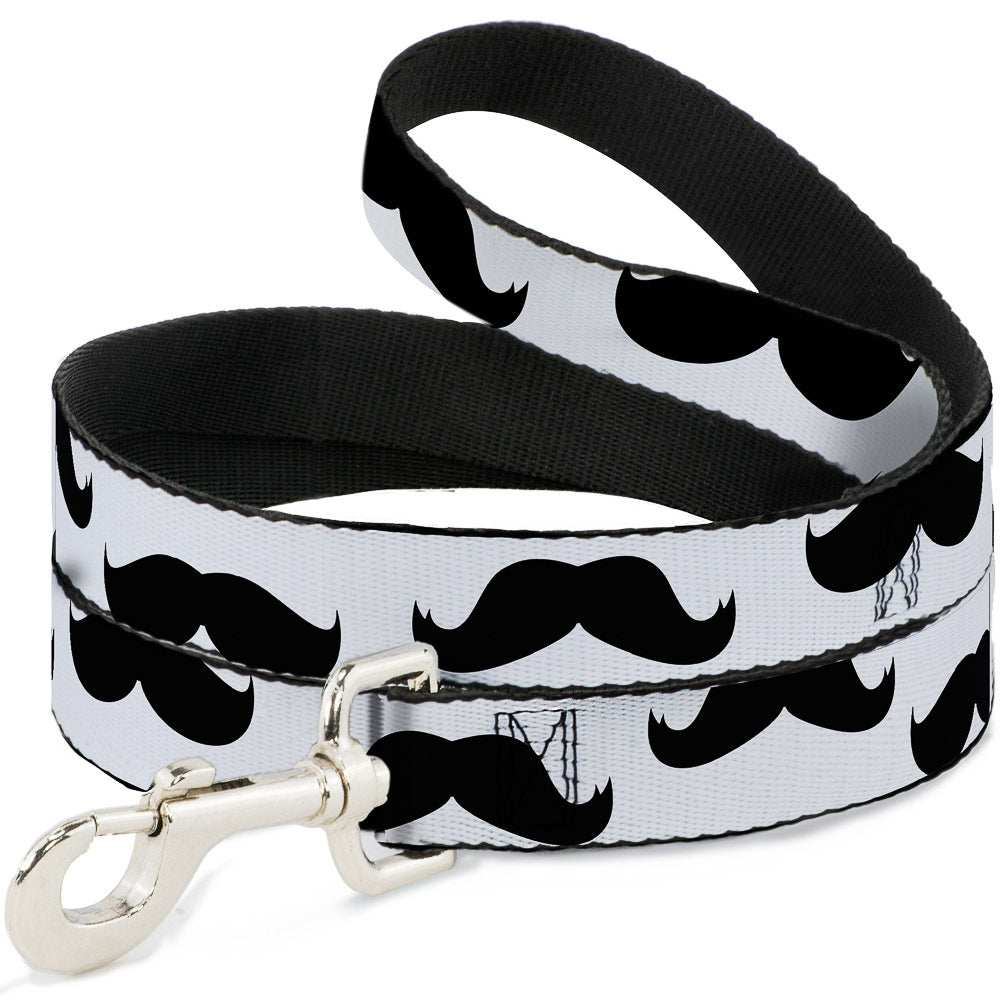Dog Leash - Mustaches White/Black - Buckle-Down - Flyclothing LLC
