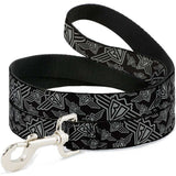Dog Leash - BD Logo Scattered Black/Gray - Buckle-Down - Flyclothing LLC