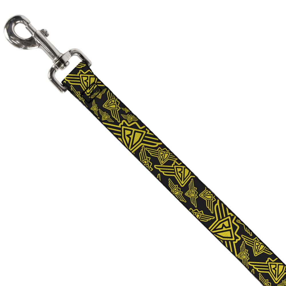 Dog Leash - BD Logo Scattered Black/Yellow - Buckle-Down - Flyclothing LLC