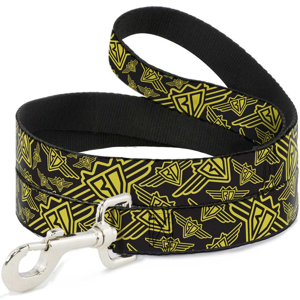 Dog Leash - BD Logo Scattered Black/Yellow - Buckle-Down - Flyclothing LLC